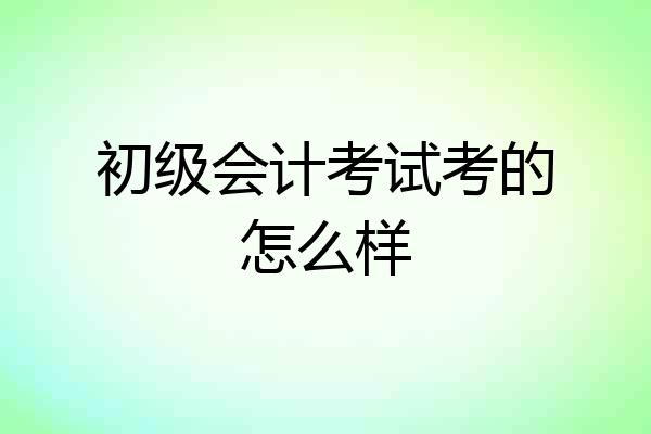 初级会计考试考的怎么样