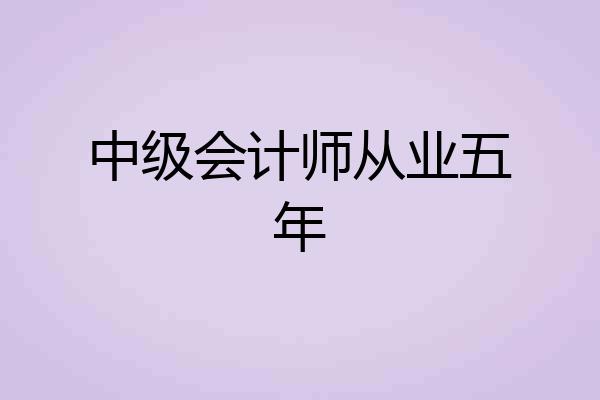 中级会计师从业五年