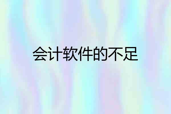 会计软件的不足
