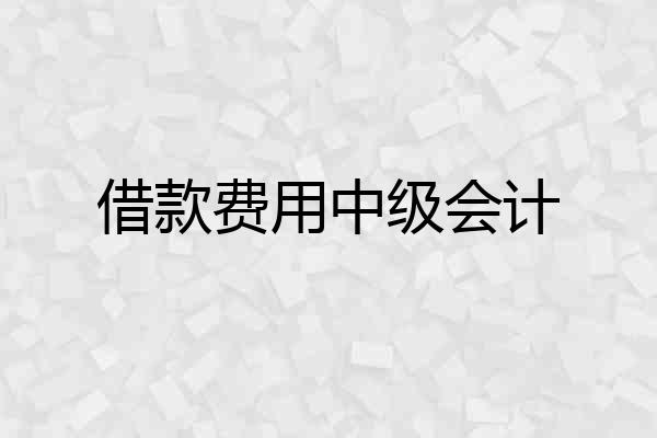 借款费用中级会计