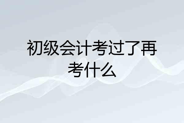 初级会计考过了再考什么