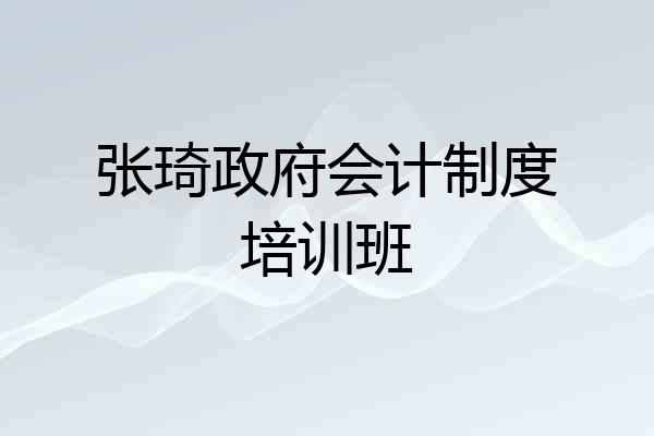 张琦政府会计制度培训班