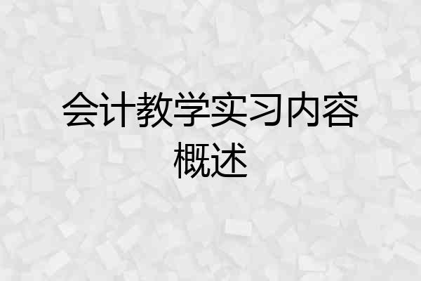 会计教学实习内容概述