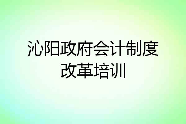沁阳政府会计制度改革培训