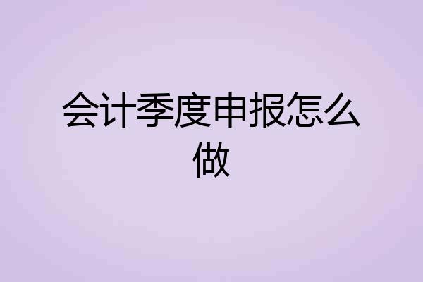 会计季度申报怎么做