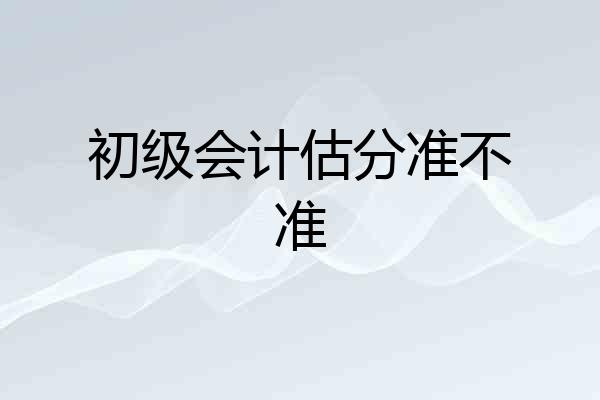 初级会计估分准不准