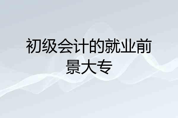 初级会计的就业前景大专