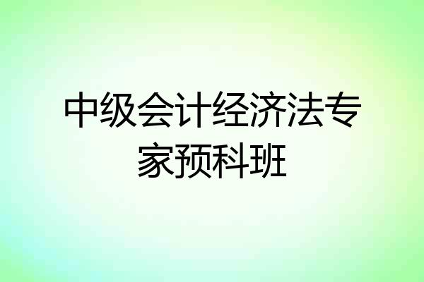 中级会计经济法专家预科班