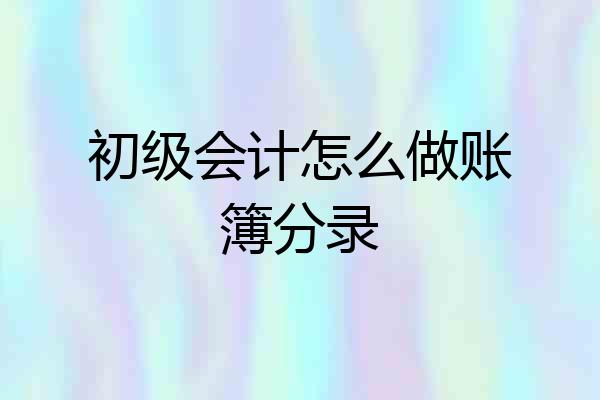 初级会计怎么做账簿分录