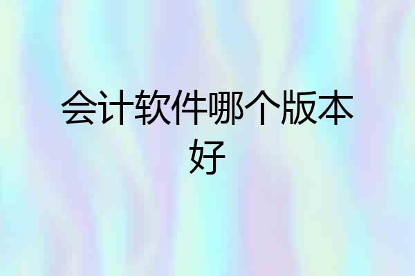 会计软件哪个版本好