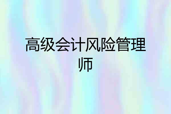 高级会计风险管理师