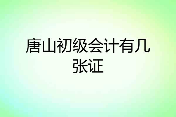 唐山初级会计有几张证