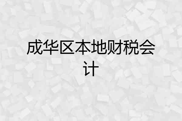 成华区本地财税会计