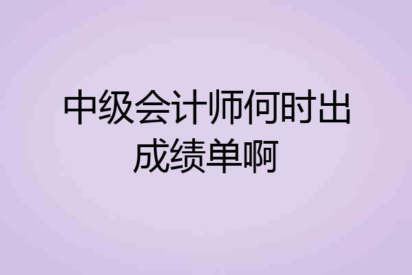 中级会计师何时出成绩单啊