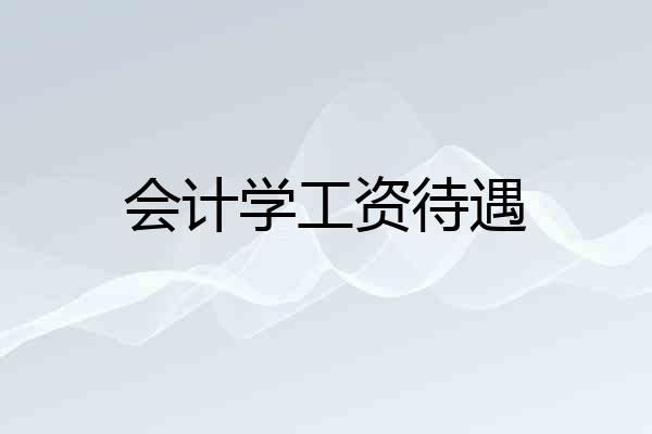会计学工资待遇