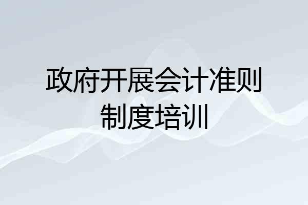 政府开展会计准则制度培训