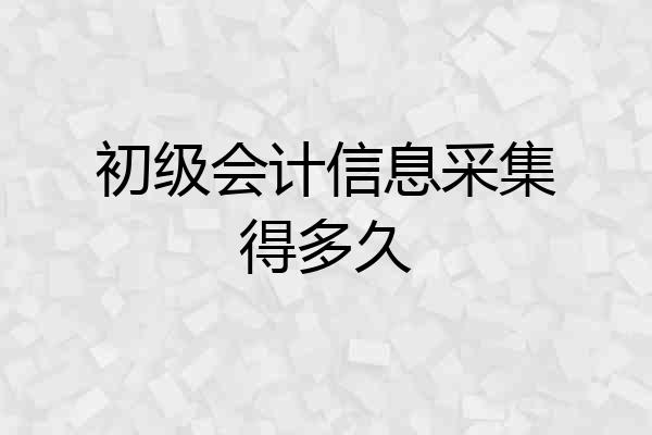 初级会计信息采集得多久