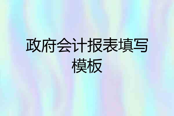 政府会计报表填写模板
