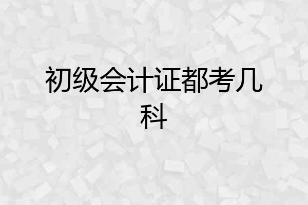 初级会计证都考几科