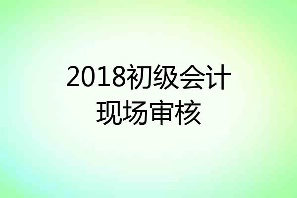 2018初级会计现场审核
