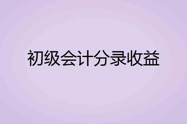 初级会计分录收益