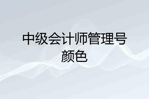 中级会计师管理号颜色