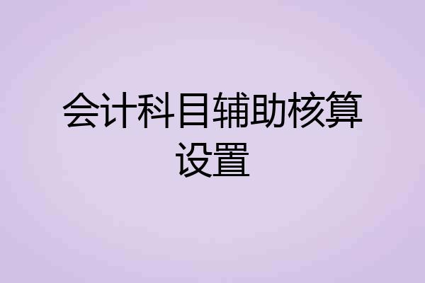会计科目辅助核算设置