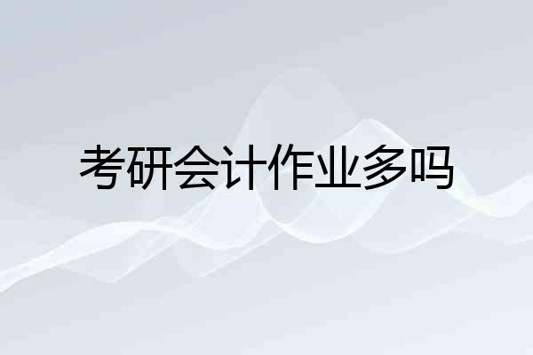 考研会计作业多吗