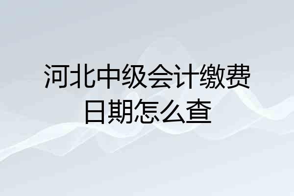 河北中级会计缴费日期怎么查