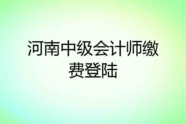 河南中级会计师缴费登陆
