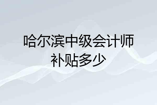 哈尔滨中级会计师补贴多少