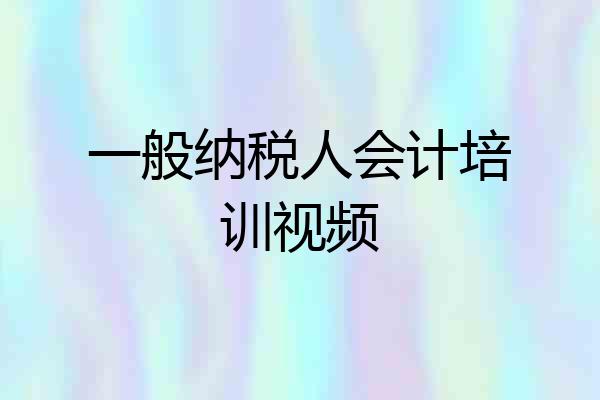 一般纳税人会计培训视频