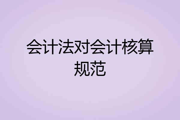 会计法对会计核算规范