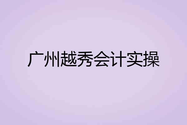 广州越秀会计实操