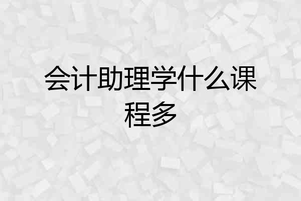 会计助理学什么课程多