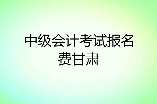 中级会计考试报名费甘肃