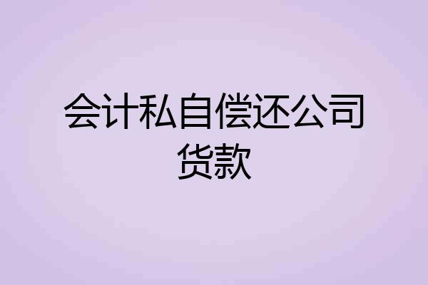 会计私自偿还公司货款