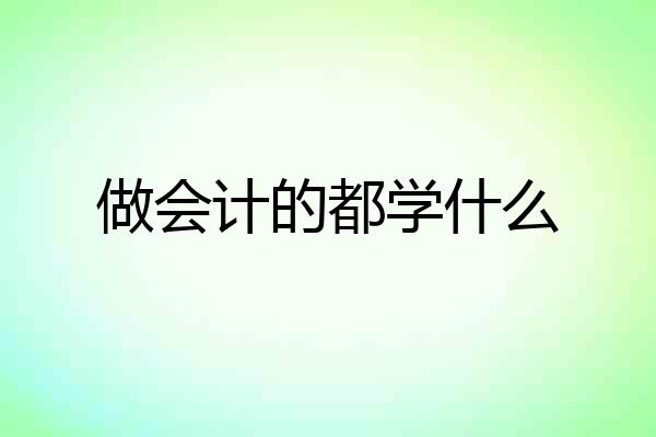 做会计的都学什么
