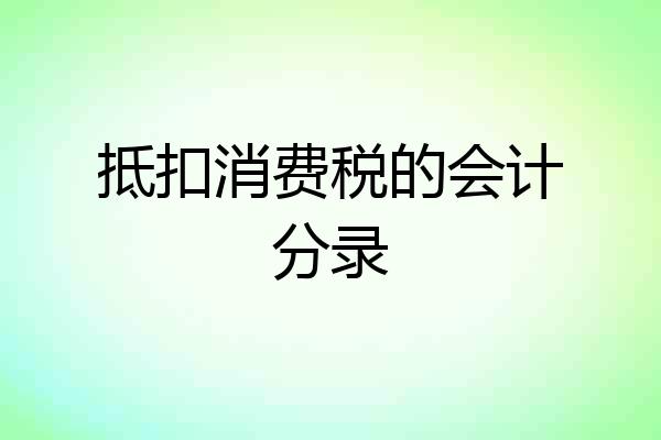 抵扣消费税的会计分录