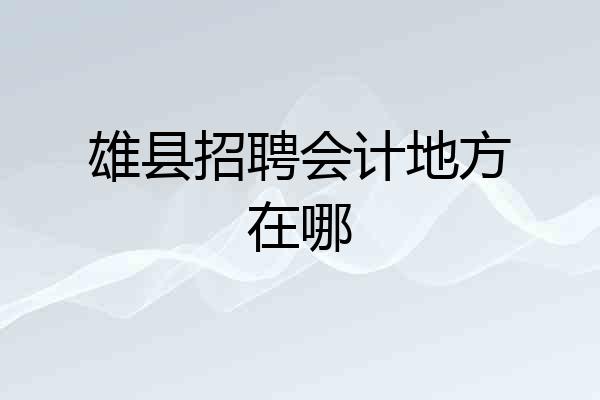 雄县招聘会计地方在哪