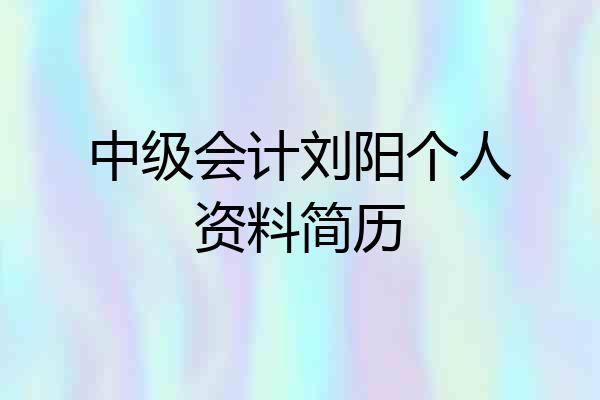 中级会计刘阳个人资料简历