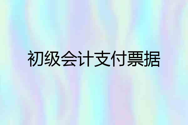 初级会计支付票据