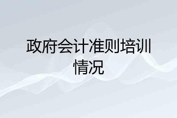 政府会计准则培训情况