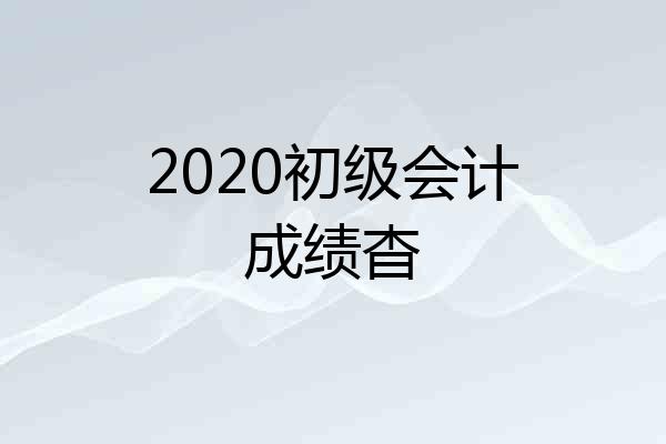 2020初级会计成绩杳
