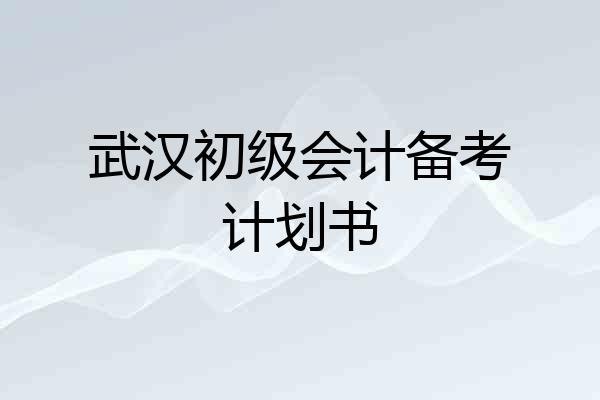 武汉初级会计备考计划书
