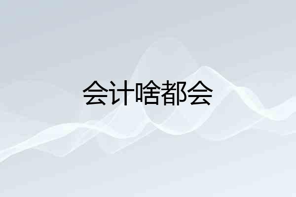 会计啥都会