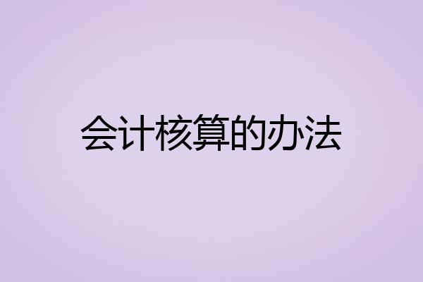 会计核算的办法