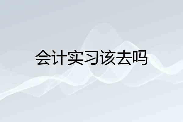 会计实习该去吗