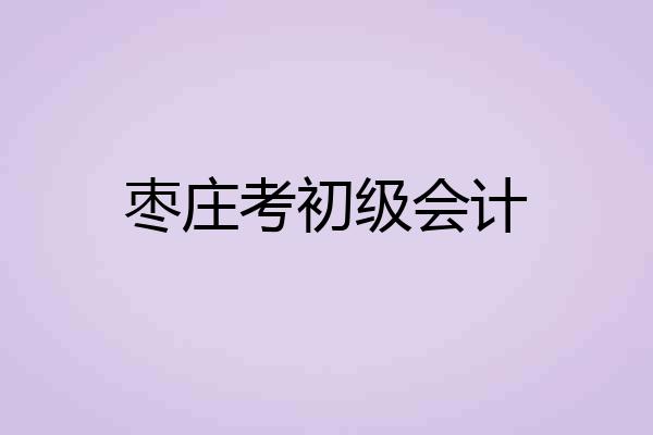 枣庄考初级会计