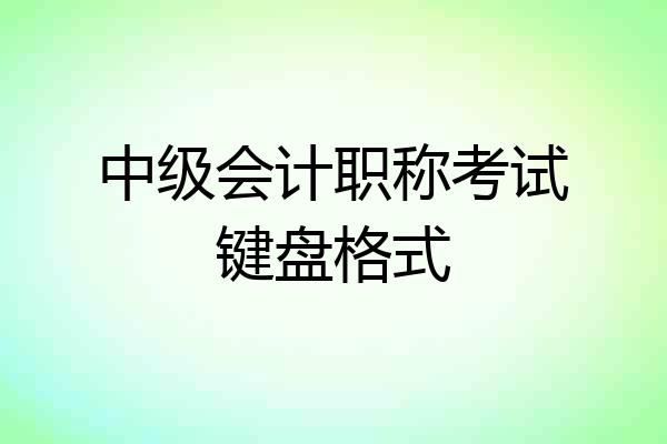 中级会计职称考试键盘格式